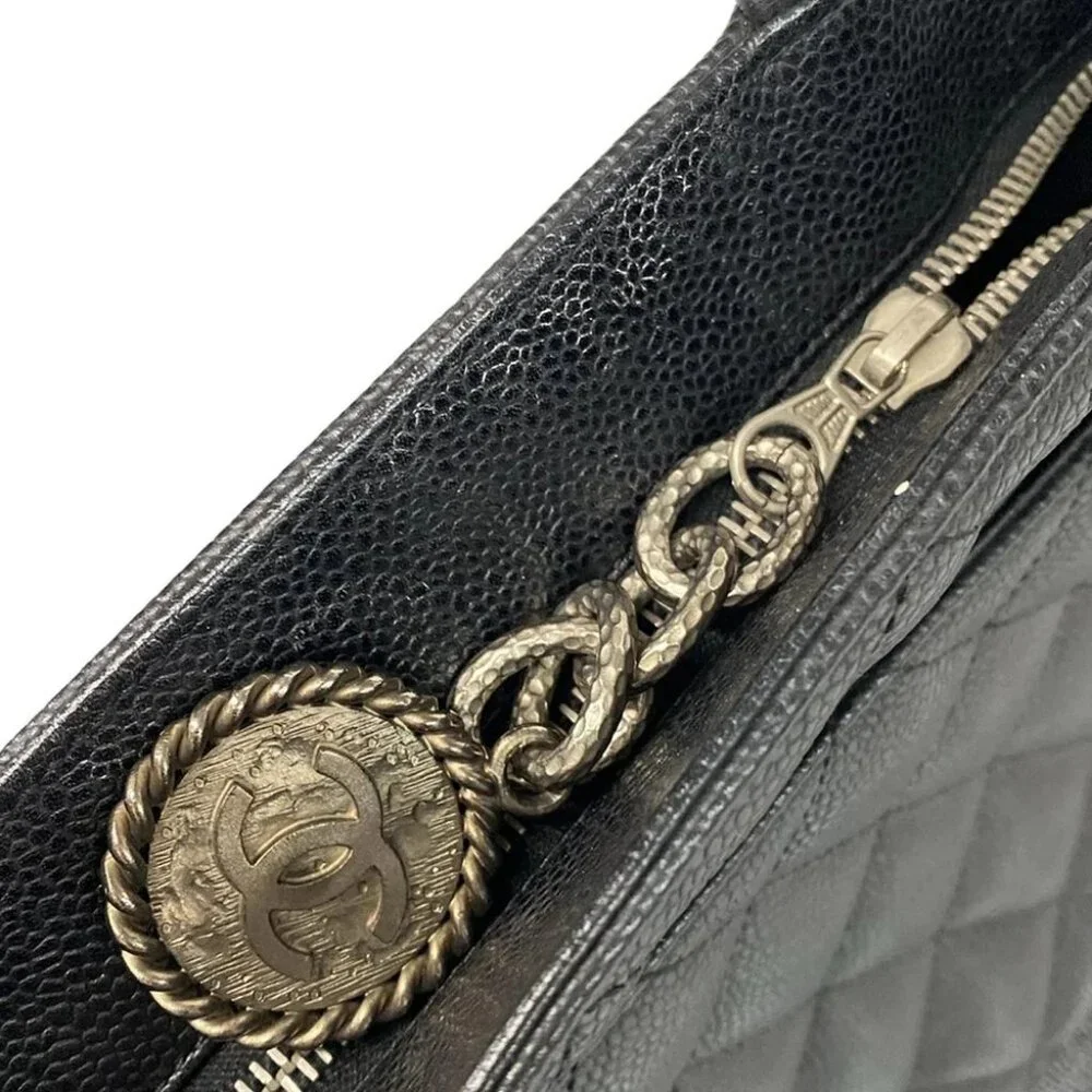 CHANEL Caviar Medallion Tote Black Calfskin Tote Bag - Picture 10 of 15
